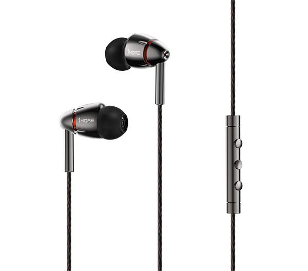 product-view 1MORE Quad Driver In-Ear headphones IEMs THX certified headphones with iPhone and Android phone controls 